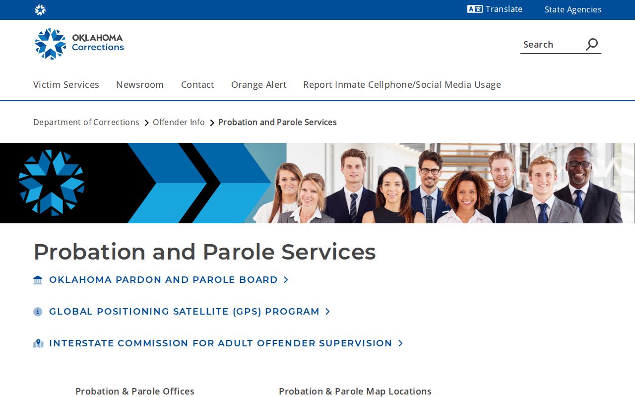 Logan County parole and probation Guthrie ODOC office listing